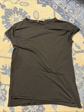 Zara Black Short-Sleeve Crewneck Tee